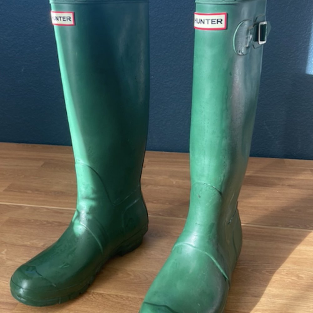 Tall Rain Boots in Forest Green